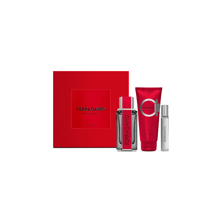 Ferragamo Red Leather Gift Set